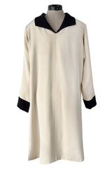 Spring 1982 Yves Saint Laurent Haute Couture 'Indian Collection' Ivory & Black Tunic/Dress