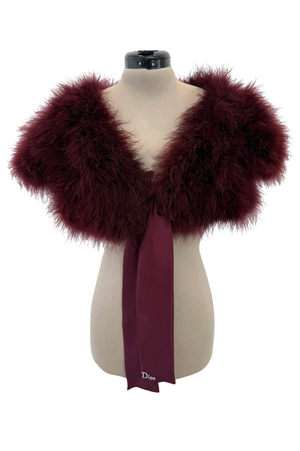 Prettiest Fall 2004 Christian Dior by John Galliano Burgundy Feather Bolero Capelet