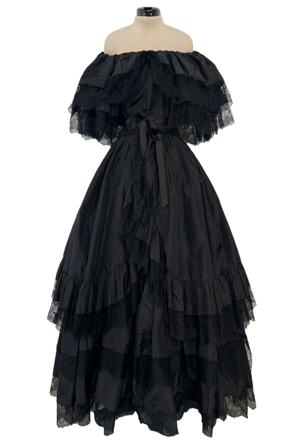 Victorian Short Sleeve Lace Long Sheer Gown w/ Ruffle Skirt – Blue