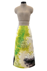 Wonderful Spring 2019 Prada by Miuccia Prada Green Silk Skirt w Extensive Bead Work