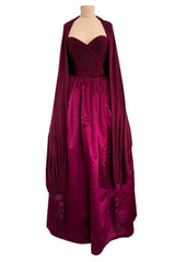 Dreamy Fall 1989 Oscar de la Renta Strapless Cashmere & Silk Dress w Matching Tassel Shawl