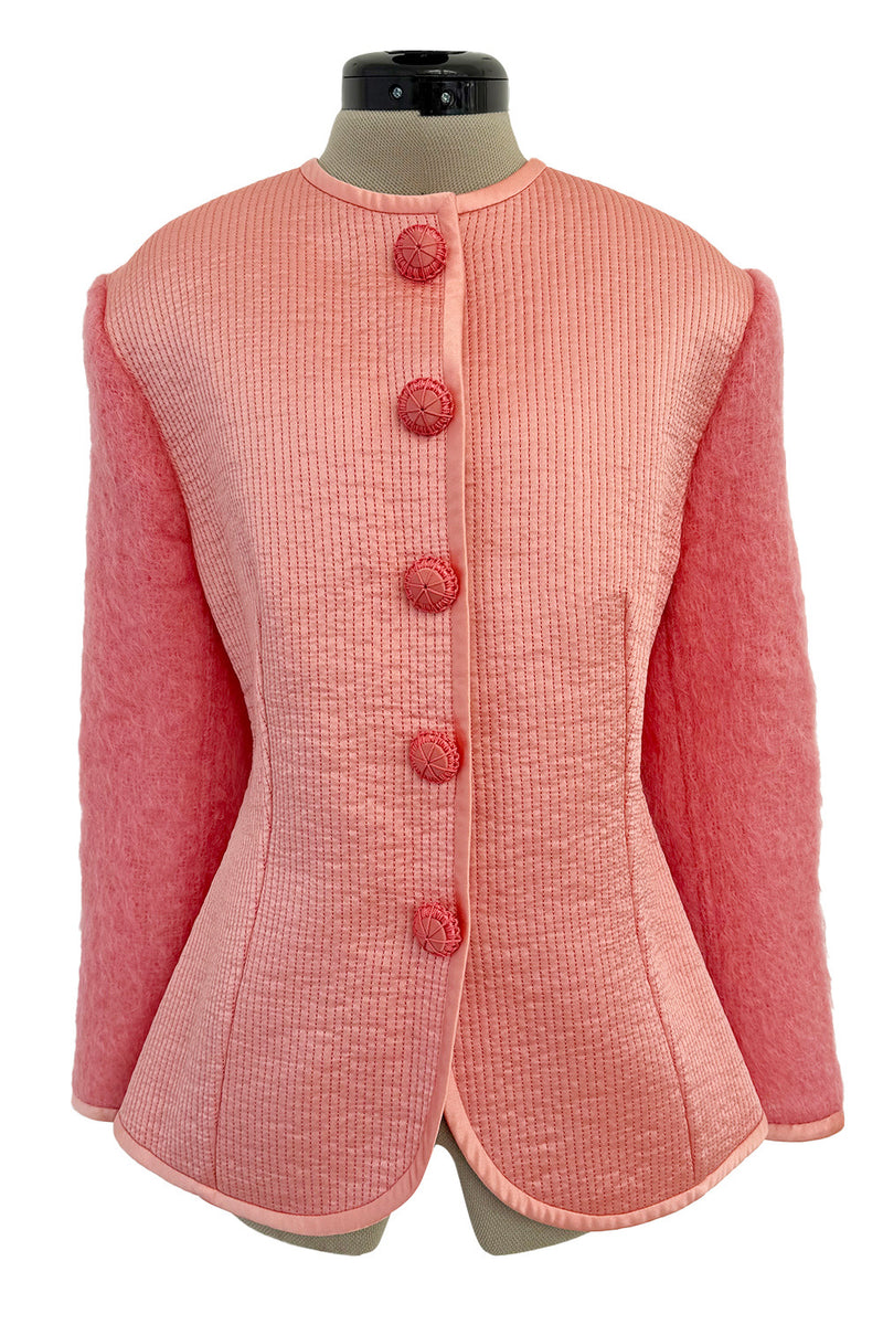 Fall 1995 Christian Dior by Gianfranco Ferre Pink Salmon Silk & Mohair Jacket