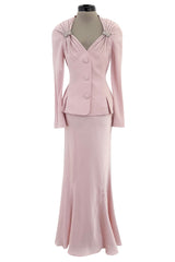 Spring 2008 Christian Dior by John Galliano Runway Look 33 Pale Pink Jacket & Bias Cut Skirt Suit Set