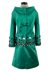 Fall 2008 Christian Dior by John Galliano Runway Look 37 Emerald Green Suit