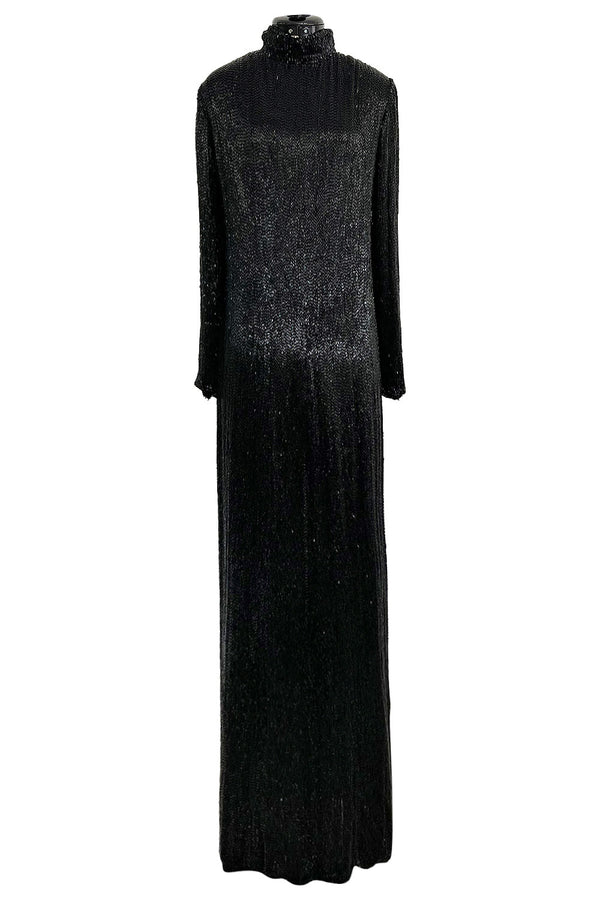 Buy Black Heavy Crepe Printed Abstract Attached Drape Maxi Dress