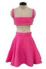 Recent Valentino by Pierpaolo Piccioli Pink Minimal Halter & Flared Mini Skirt Set