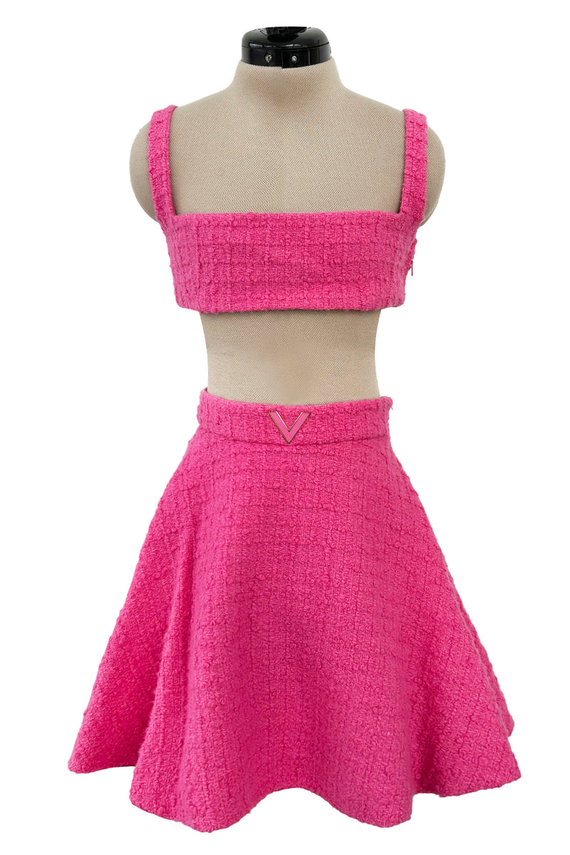 Recent Valentino by Pierpaolo Piccioli Pink Minimal Halter & Flared Mini Skirt Set