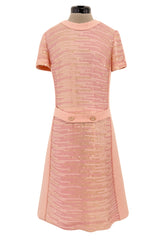 Prettiest Fall 2001 Chanel by Karl Lagerfeld Pastel Pink Sequin Front Dress