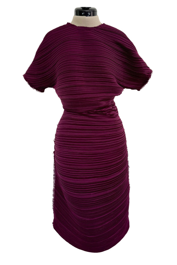 Easy to Wear Spring 2011 Lanvin by Alber Elbaz Runway Look 23 Raspberry Pleat Dress