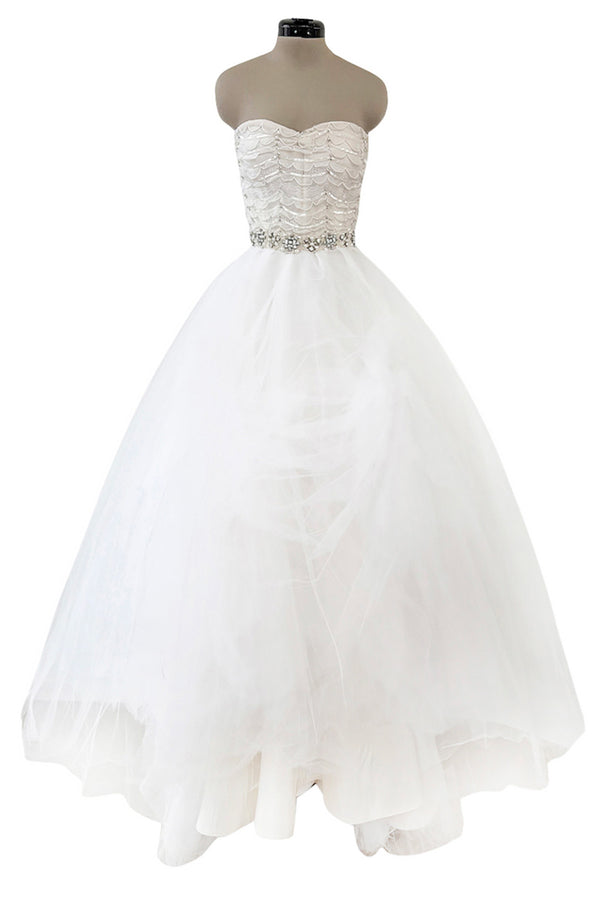 Pretty Fall 2011 Oscar de la Renta Runway White Tulle, Sequin & Rhinestone Dress