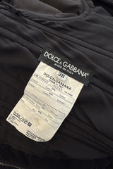 Rare 2008 Dolce & Gabbana Black Silk Net Corset Lace Up Dress w Massive Lower Skirts