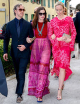 Spring 2017 Valentino by PierPaolo Piccioli Runway Look 44 Zandra Rhodes Print Pink & Red Silk Dress