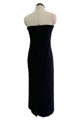 Rare Fall 1995 John Galliano 'Dolores' Collection Sharply Tailored Inner Corset Black Strapless Dress