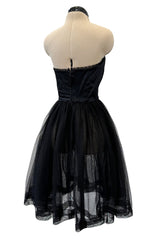 Stupendous c. Fall 1991 Chanel by Karl Lagerfeld Strapless Mini Dress w Full Net Skirt