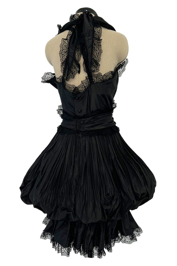 Spring 2006 Chanel by Karl Lagerfeld "Coco Meets James Dean" Look 50 Silk Pouf Dress w Lace