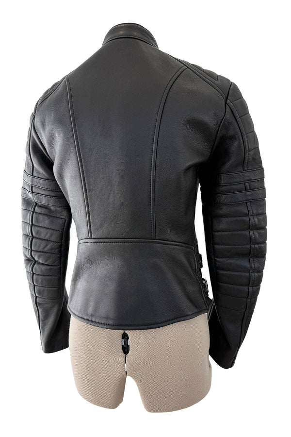 Celine by Phoebe Philo Leather Motorcycle Jacket w Silver Hardware