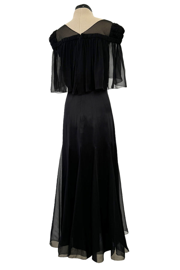 Prettiest Fall 2009 Chanel by Karl Lagerfeld Runway Look 55 Black Silk & Chiffon Dress