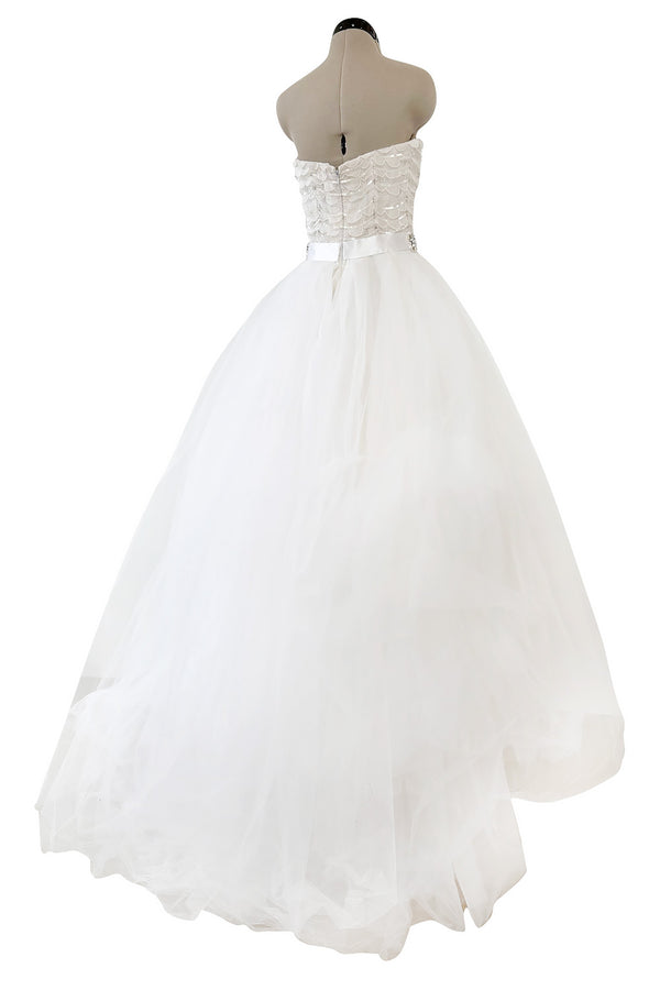 Pretty Fall 2011 Oscar de la Renta Runway White Tulle, Sequin & Rhinestone Dress