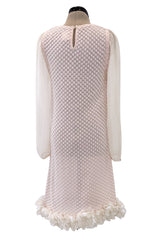 Spring 2012 Chanel by Karl Lagerfeld Pale Pink Knit Dress w Front Flower Detail