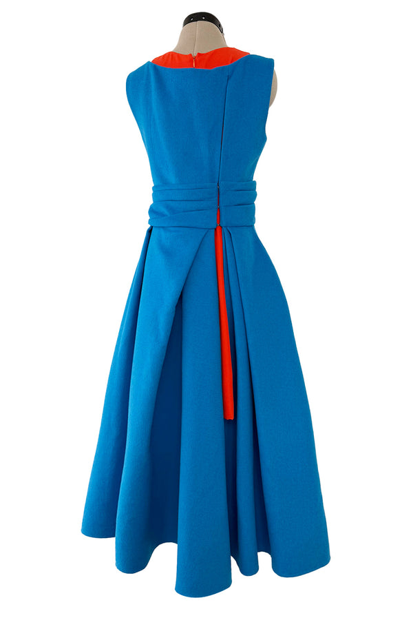 Important Fall 2014 Christian Dior 'City Lights' by Raf Simons Look 21 Brilliant Blue & Orange Dress