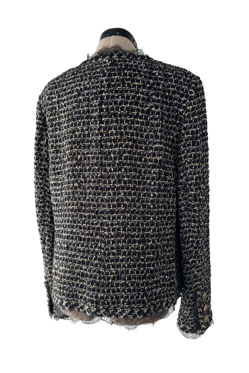 Stunning 2010 Chanel by Karl Lagerfeld Metallic Thread Jacket w Gripoix Buttons