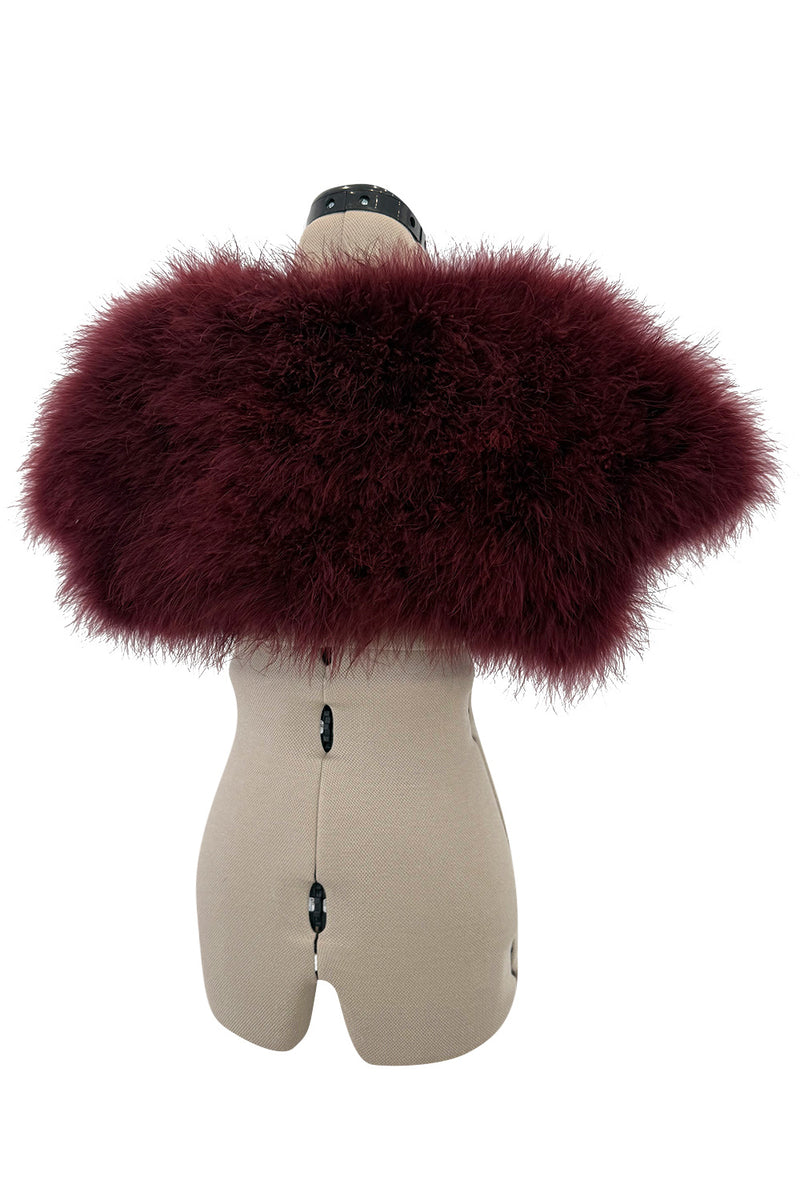 Prettiest Fall 2004 Christian Dior by John Galliano Burgundy Feather Bolero Capelet