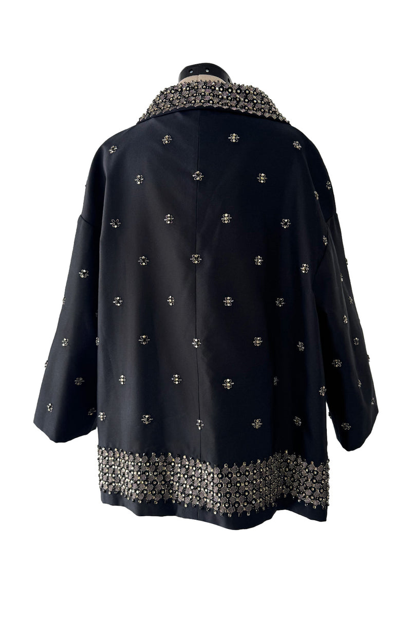 Amazing Fall 2004 Prada Runway Look 37 Black Silk Beaded & Embroidered Jacket