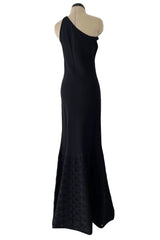 Dreamy Spring 2012 Chanel by Karl Lagerfeld Black Knit One Shoulder New w Tags