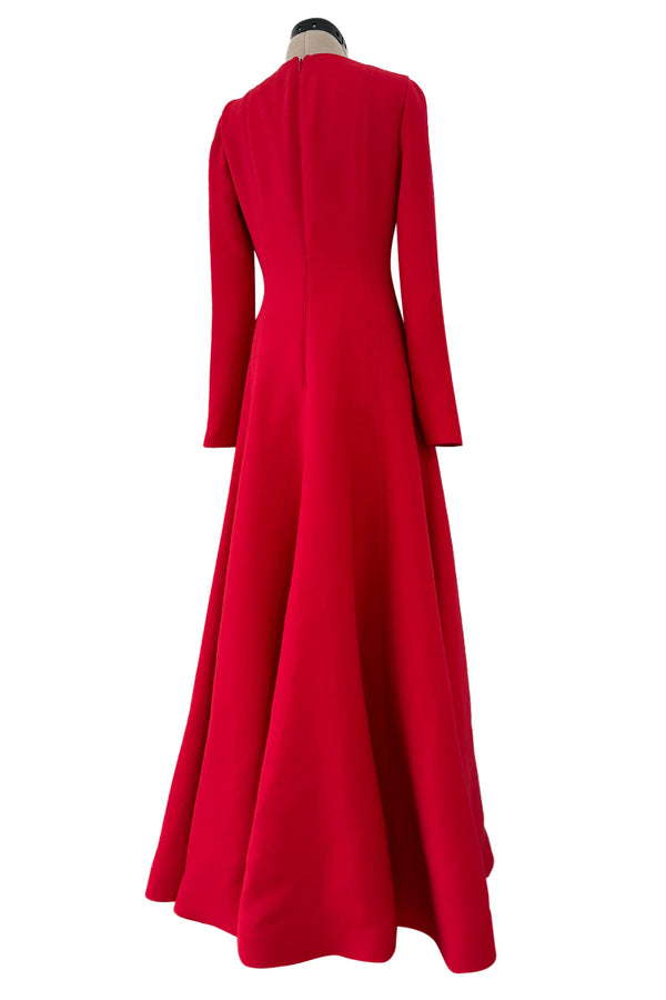 Elegant 2018 Valentino by Pierpaolo Piccioli Minimalist Red Wool & Silk Dress