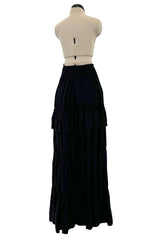 Soft & Romantic Resort 2012 Lanvin by Alber Elbaz Look 4 Tiered Full Length Black Silk Skirt