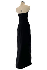 Outstanding Fall 2001 Chanel by Karl Lagerfeld Runway Strapless Sequin & Lace Panel Dress