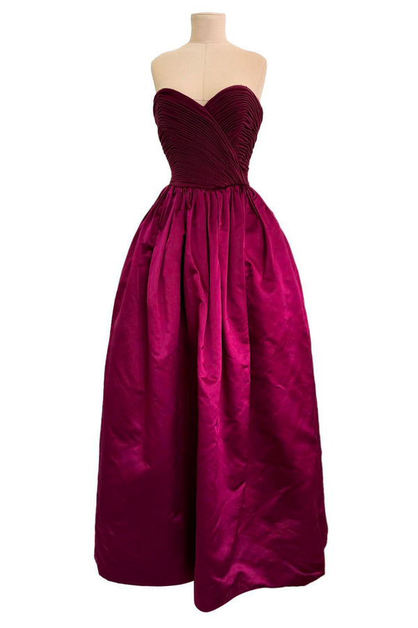 Dreamy Fall 1989 Oscar de la Renta Strapless Cashmere & Silk Dress w Matching Tassel Shawl