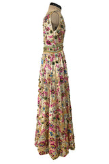 Incredible 1960s Malcolm Starr by Elinor Simmons Sequin Beaded Rhinestone Gold Dress