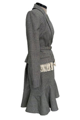 Incredible Fall 1999 Christian Dior by John Galliano Jacket & Skirt Suit Set w Fringe Detailing