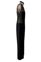 Fabulous 2014 Alexander McQueen by Sarah Burton Metallic Lace & Silk Jumpsuit