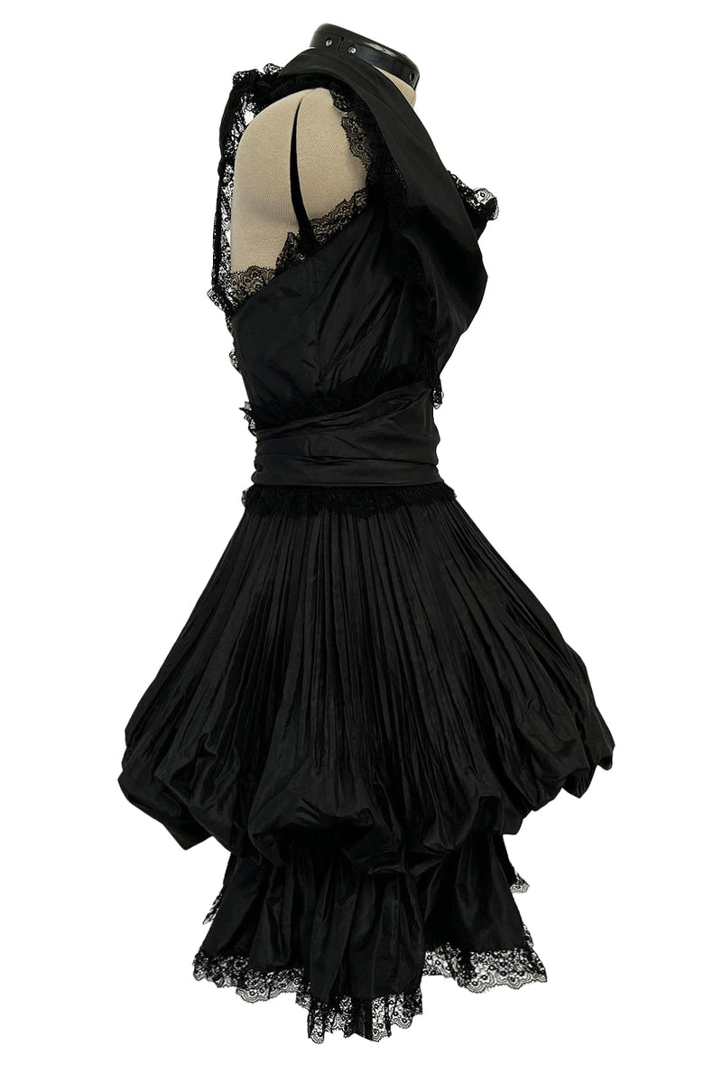 Spring 2006 Chanel by Karl Lagerfeld "Coco Meets James Dean" Look 50 Silk Pouf Dress w Lace