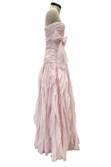 Spring 2007 Valentino Runway Look 57 Runway Pale Pink Silk Chiffon Ruffle Dress