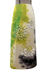 Wonderful Spring 2019 Prada by Miuccia Prada Green Silk Skirt w Extensive Bead Work