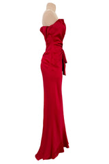 Important Spring 2008 Christian Dior by John Galliano Runway Look 53 Red Silk Strapless Dress