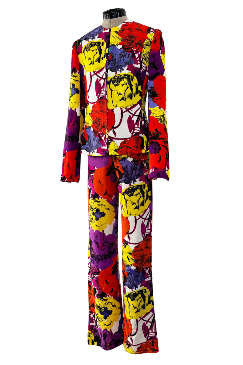 Brilliant Spring 2002 Versace by Donatella Versace Jacket & Beaded Pant Set