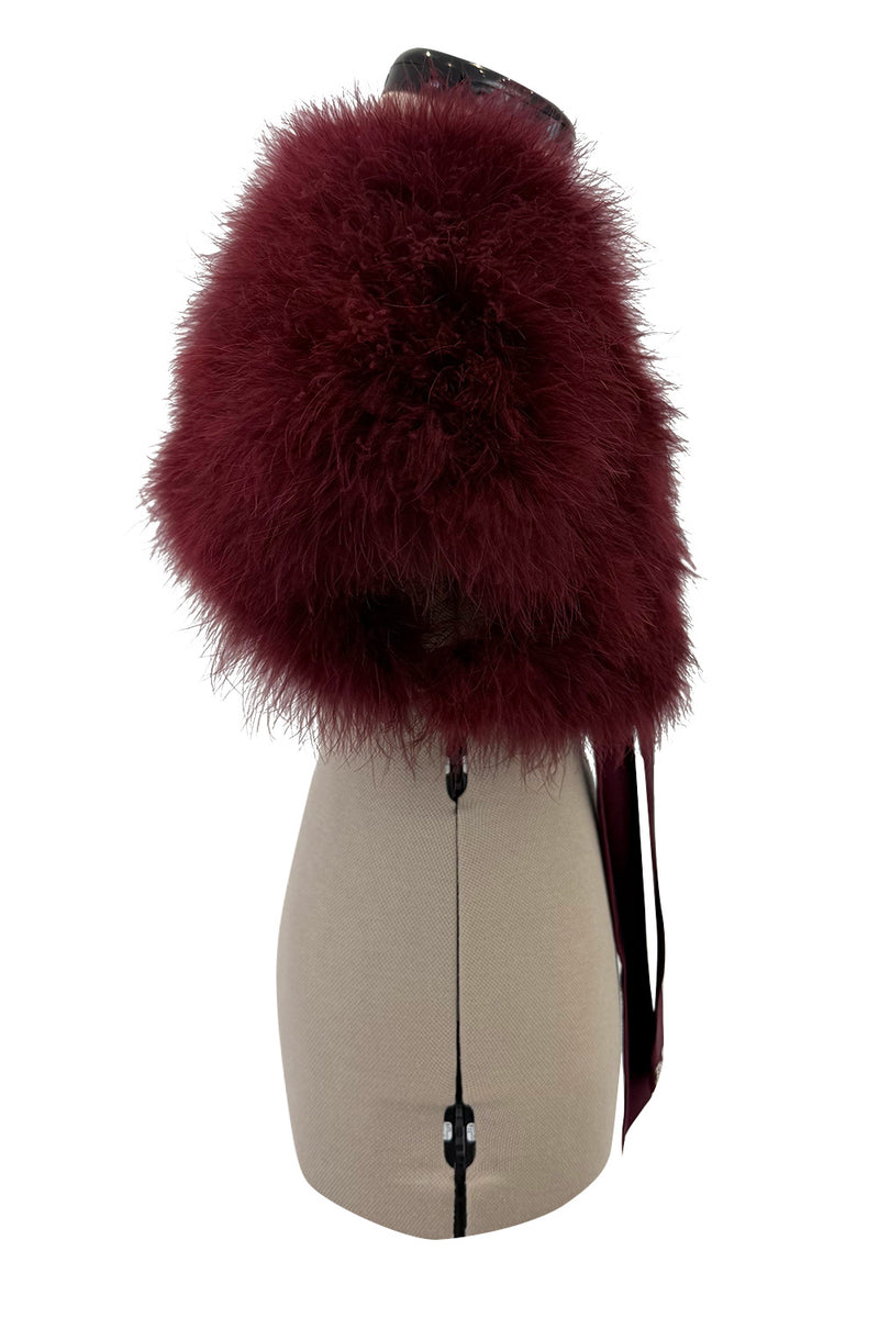 Prettiest Fall 2004 Christian Dior by John Galliano Burgundy Feather Bolero Capelet