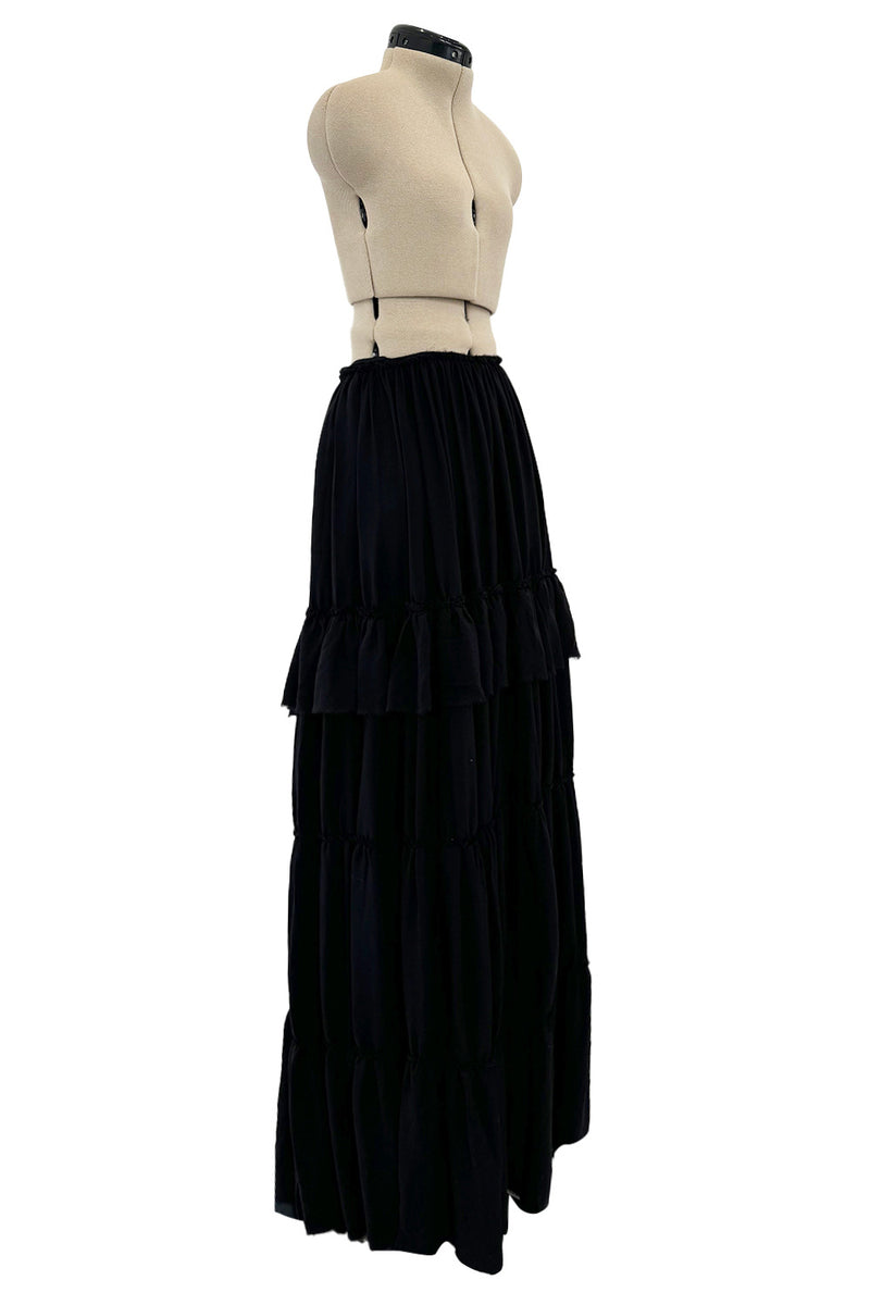 Soft & Romantic Resort 2012 Lanvin by Alber Elbaz Look 4 Tiered Full Length Black Silk Skirt