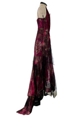 Spring 2001 Christian Lacroix Lace, Silk Chiffon & Net Floral Dress