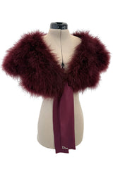 Prettiest Fall 2004 Christian Dior by John Galliano Burgundy Feather Bolero Capelet