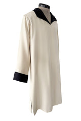 Spring 1982 Yves Saint Laurent Haute Couture 'Indian Collection' Ivory & Black Tunic/Dress