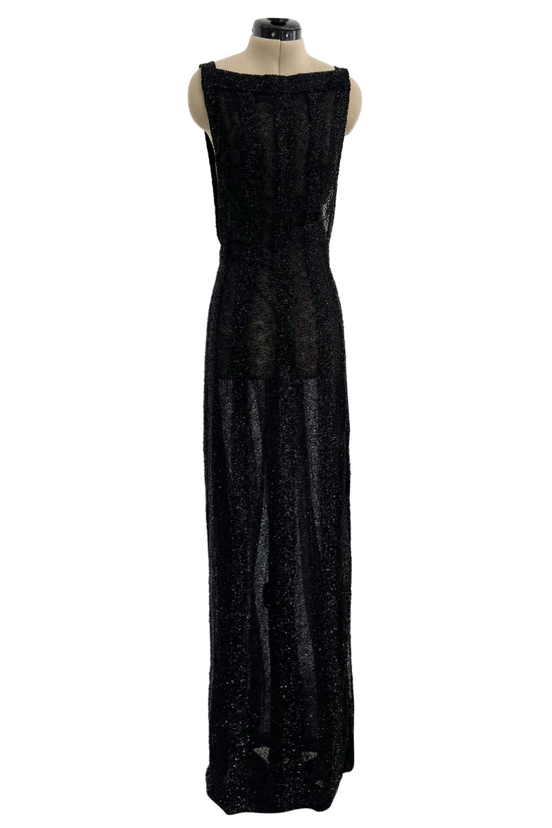Extraordinary 2006 John Anthony Couture Black Hand Beaded Runway Dress ...