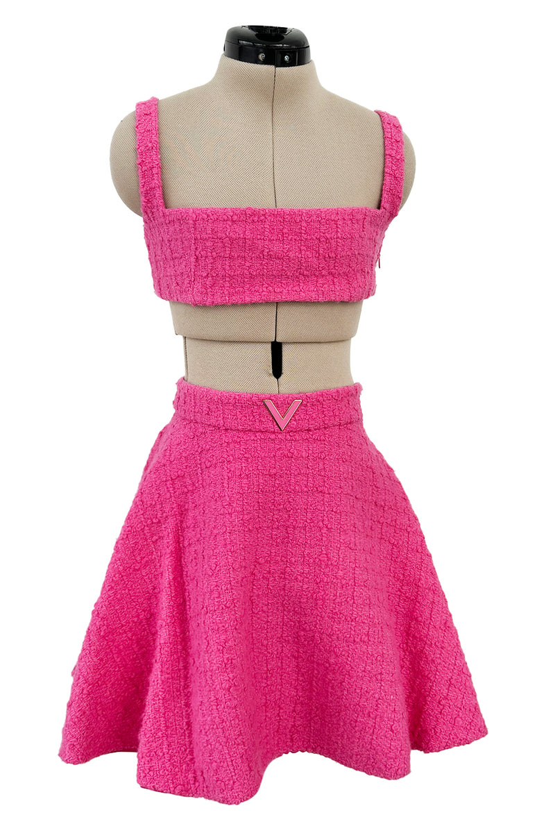 Recent Valentino by Pierpaolo Piccioli Pink Minimal Halter & Flared Mini Skirt Set