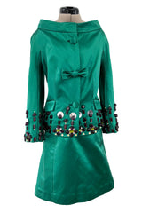 Fall 2008 Christian Dior by John Galliano Runway Look 37 Emerald Green Suit