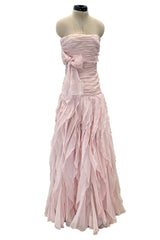 Spring 2007 Valentino Runway Look 57 Runway Pale Pink Silk Chiffon Ruffle Dress