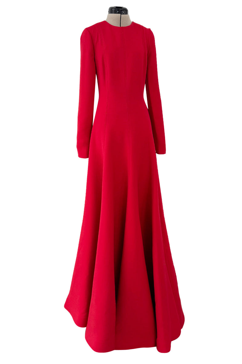 Elegant 2018 Valentino by Pierpaolo Piccioli Minimalist Red Wool & Silk Dress